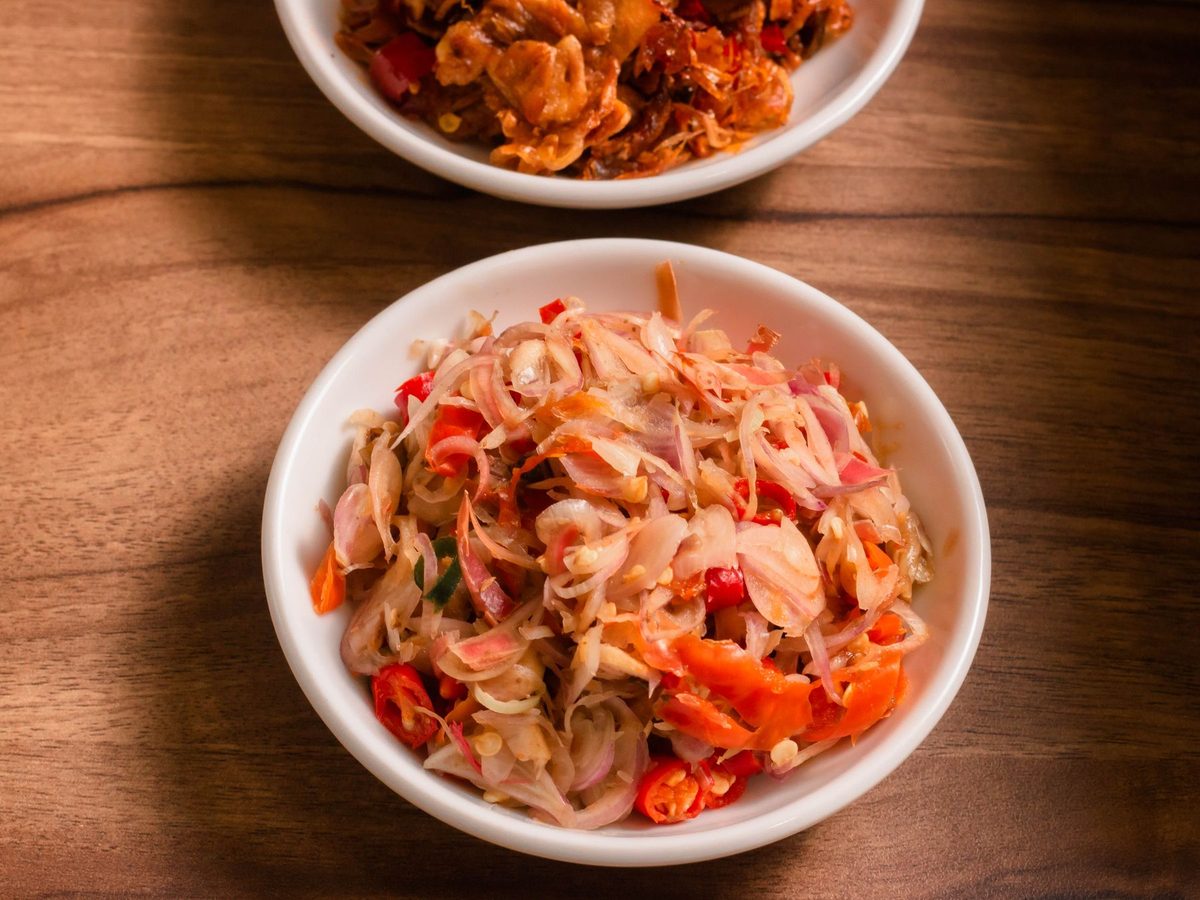 Palapa, the Maranao condiment of chopped scallion bulbs, ginger, chilli and toasted coconut